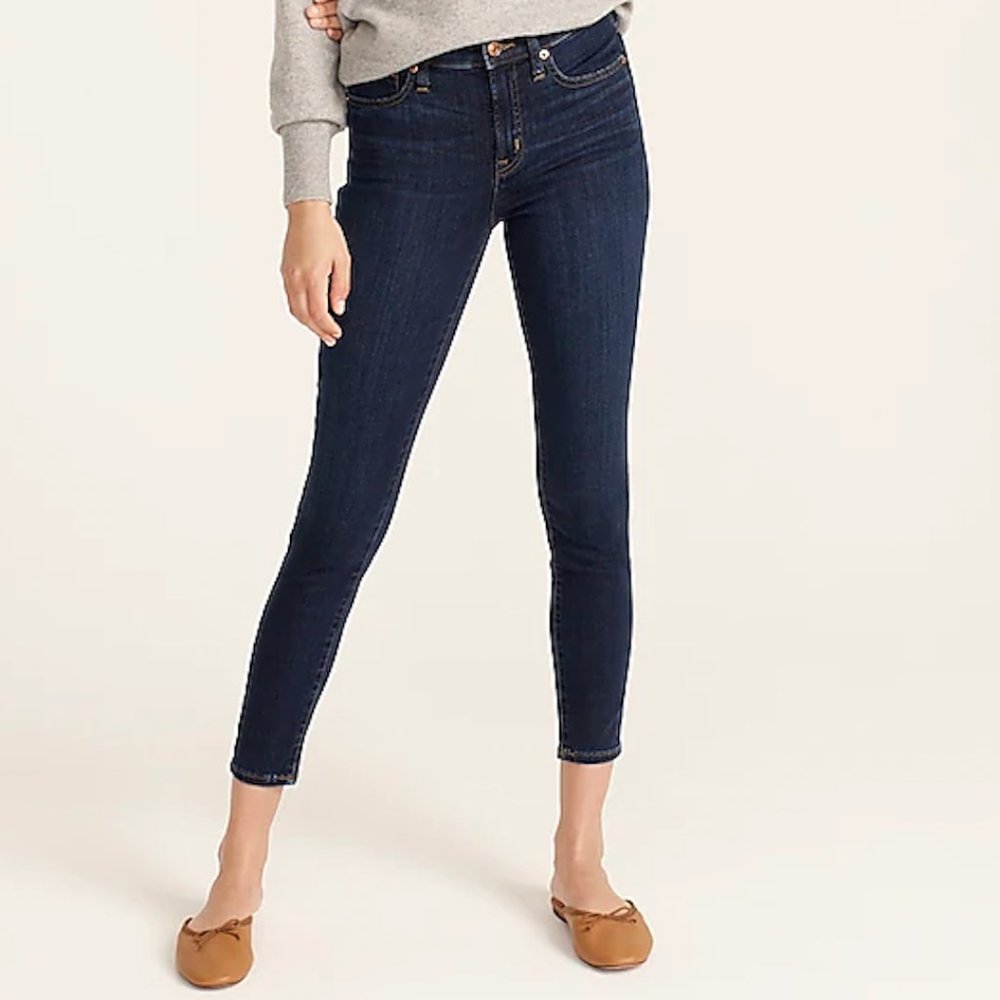 J Crew Factory Women’s size 26 9” high rise skinny Jean dark blue wash